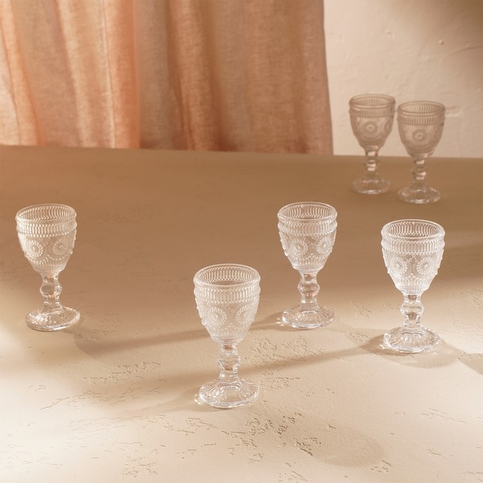 Набор рюмок стеклянный SL Home &laquo;Ларго&raquo;, 50 мл, 5&times;10,5 см, цвет прозрачный