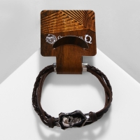 Браслет мужской &laquo;Гордон&raquo; череп, цвет коричневый с серебром, 21,5 см