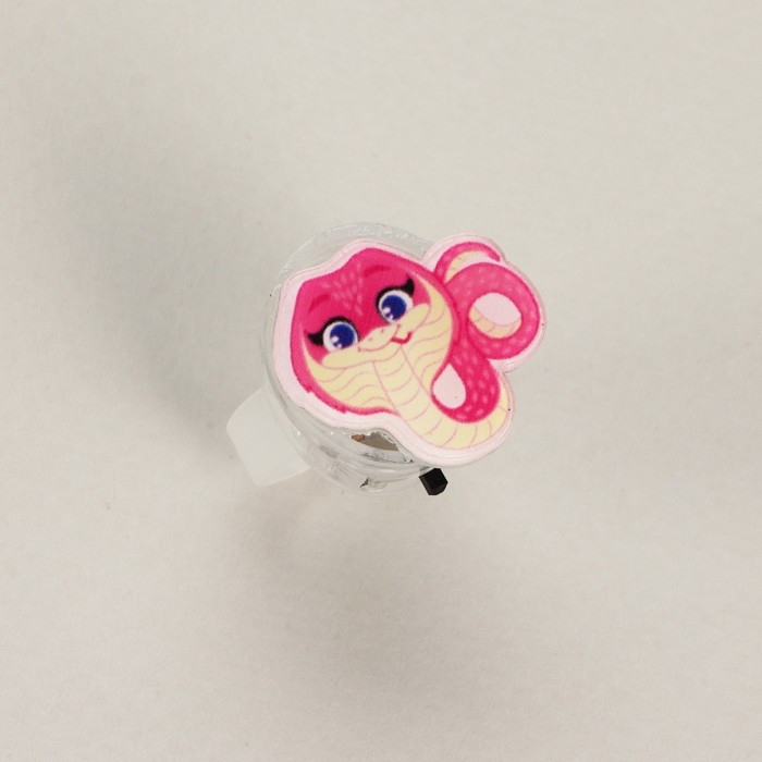 Кольцо с огоньком новогоднее &laquo;Милая змейка&raquo;, на Новый год, 3 х 3 х 3 см