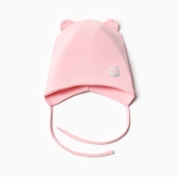 Шапка-мишка для девочки, цвет пудра, размер 42-46 Шапка-мишка для девочки, цвет пудра, размер 42-46