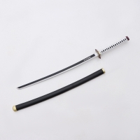 Сувенирное оружие "Катана Гиу" 104 см, клинок 68 см, чёрная с белым, на подставке