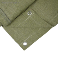 Брезент огнеупорный, 4 &times; 3 м, плотность 400 г/м&sup2;, люверсы шаг 1 м, хаки