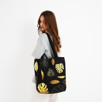 Шопер "Листья", 40х12х38 см, цвет чёрный Шопер "Листья", 40х12х38 см, цвет чёрный