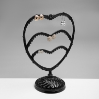 Подставка для украшений «Сердце», 31 место, 13,5×24×30 см, цвет чёрный Подставка для украшений «Сердце», 31 место, 13,5×24×30 см, цвет чёрный