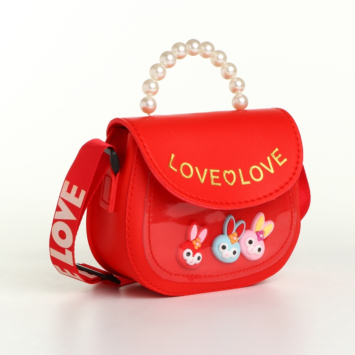 Сумка детская для девочки на клапане «Выбражулька», цвет красный Сумка детская для девочки на клапане «Выбражулька», цвет красный