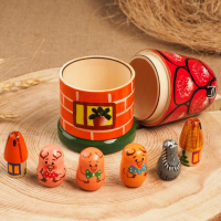 Пальчиковый театр &laquo;3 поросёнка&raquo;, теремок и 6 кукол, 14 см