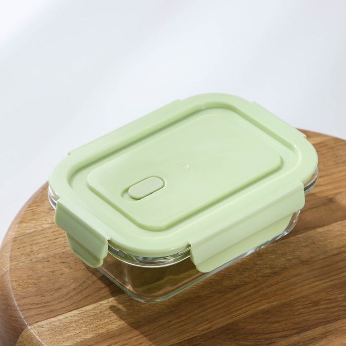 Контейнер для еды из жаропрочного стекла с крышкой Cook and Freeze, 380 мл, 15&times;11&times;5,5 см, цвет МИКС