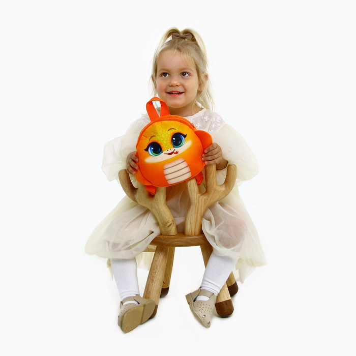 Новый год! Рюкзак детский новогодний «Смешная змейка», плюшевый, цвет оранжевый Новый год! Рюкзак детский новогодний «Смешная змейка», плюшевый, цвет оранжевый