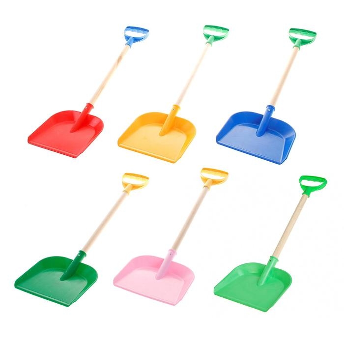 Лопатка пластмассовая с деревянной ручкой, цвета МИКС Лопатка пластмассовая с деревянной ручкой, цвета МИКС