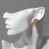 Серьги &laquo;Крылья&raquo; ангела, цвет белый в чернёном золоте