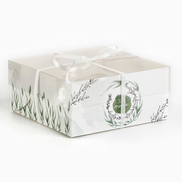 Коробка для капкейка, кондитерская упаковка, 4 ячейки, &laquo;Для тебя&raquo;, 16 х 16 х 7.5 см