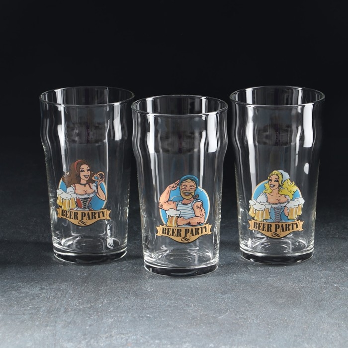 Стакан стеклянный для пива &laquo;Пейл-Эль&raquo;, 570 мл, рисунок МИКС