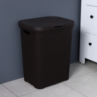 Корзина бельевая с крышкой &laquo;Ротанг&raquo;, 60 л, 34&times;44&times;56 см, цвет микс