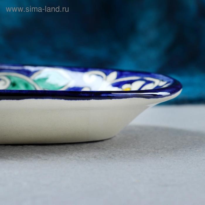 Селёдочница Риштанская Керамика Селёдочница Риштанская Керамика "Цветы", 24 см, синяя, микс