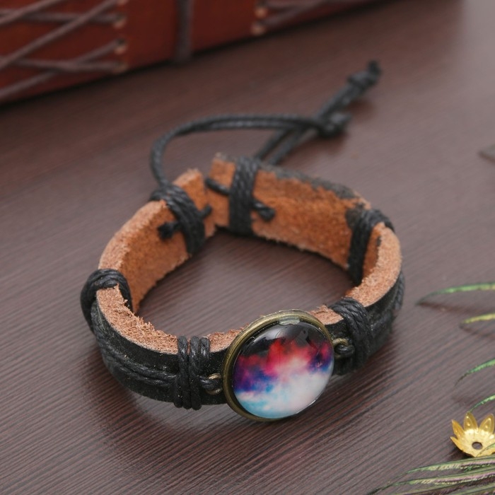 Браслет &laquo;Новый день&raquo; космос, цвет чёрно-коричневый, 6 см