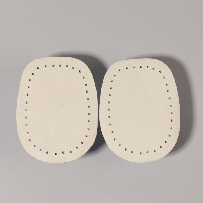 Подпяточники для обуви кожаные, 9,5 &times; 6,5 см, пара, цвет бежевый