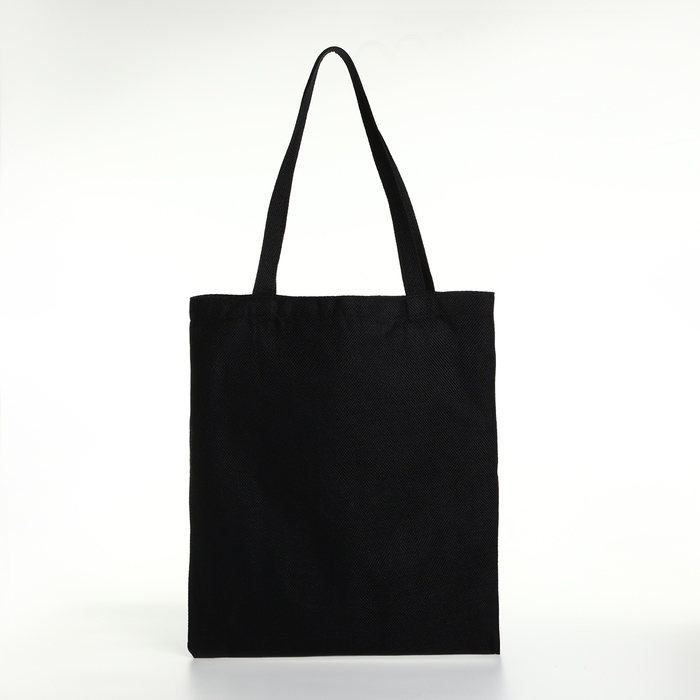 Шопер без застёжки, из текстиля, цвет чёрный