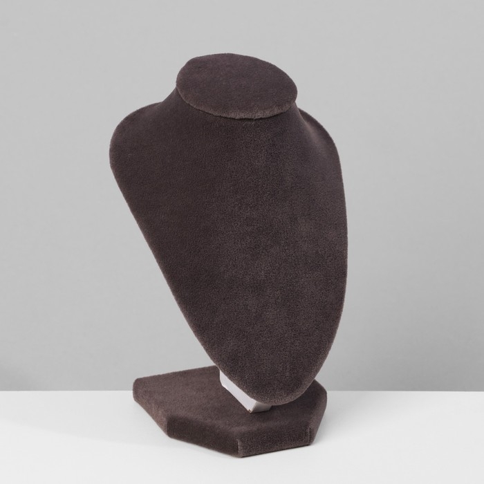 Бюст для украшений, 10&times;7,5&times;15 см, h=15 см, флок, цвет серый графит