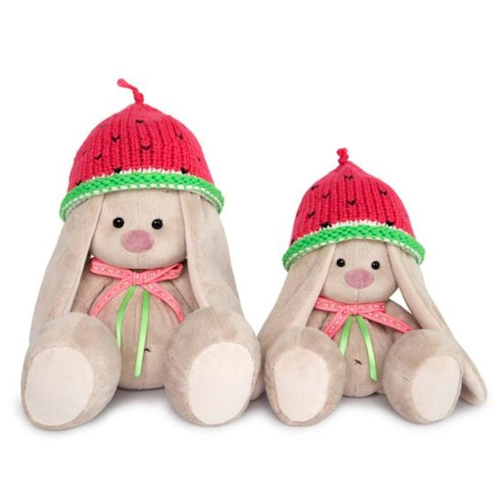 Мягкая игрушка «Зайка Ми», в вязаной шапке «Арбузик», 18 см Мягкая игрушка «Зайка Ми», в вязаной шапке «Арбузик», 18 см