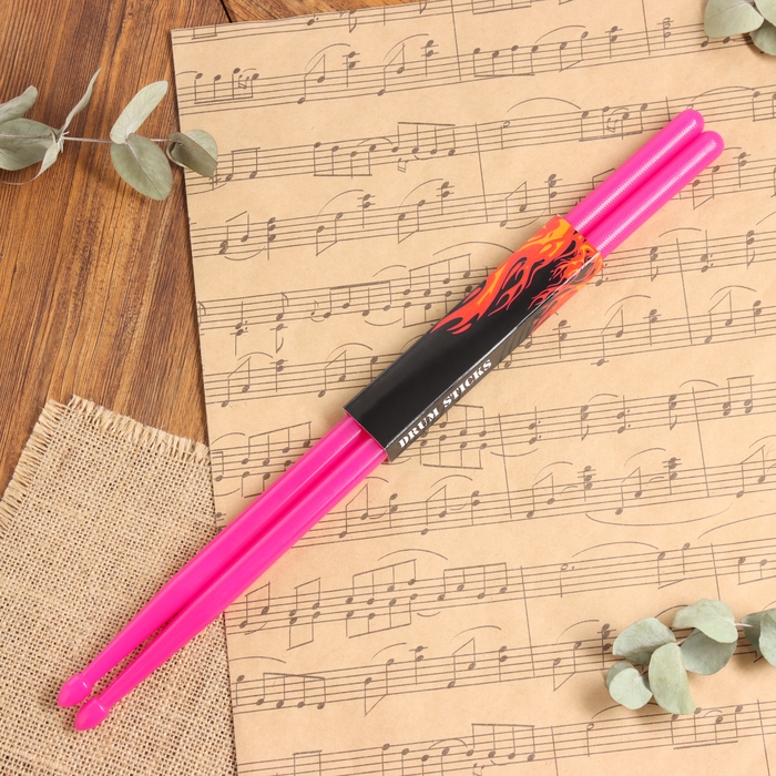 Барабанные палочки Music Life 5А розовые, светящиеся Барабанные палочки Music Life 5А розовые, светящиеся