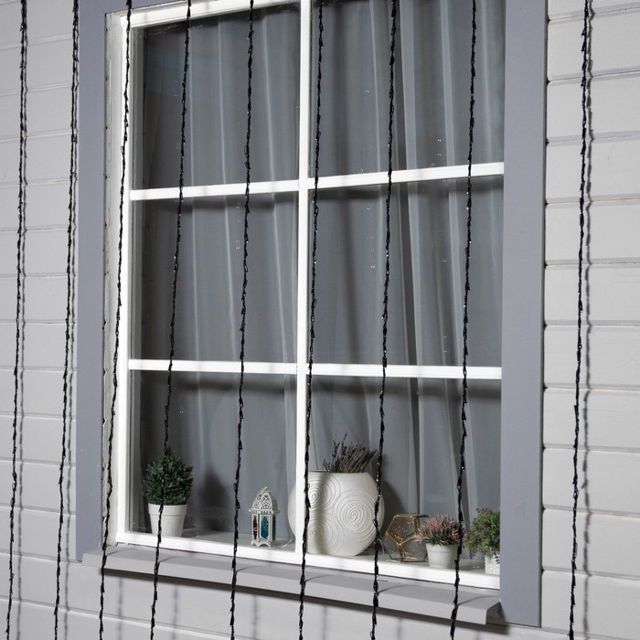 Гирлянда &laquo;Водопад&raquo; 2 &times; 3 м, IP44, УМС, тёмная нить, 800 LED, свечение белое, 8 режимов, 220 В