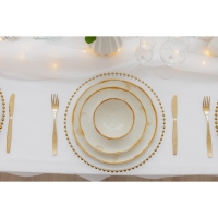 Тарелка фарфоровая Доляна Organic Gold, d=27,5 см, цвет белый