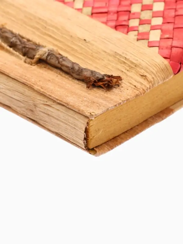 Записная книжка плетёная, 48 листов, 17&times;22&times;2 см, бежево-розовая