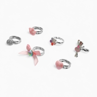 Кольца детские "Выбражулька" набор 6шт,балерина ассорти форма, цвет МИКС, б-р Кольца детские "Выбражулька" набор 6шт,балерина ассорти форма, цвет МИКС, б-р