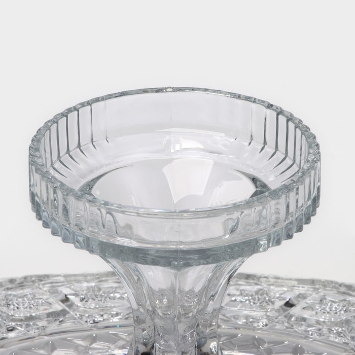 Ваза - менажница стеклянная на ножке MEY-JI, 36&times;23 см