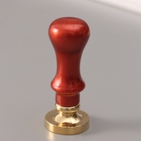 Печать для сургуча с пластиковой ручкой "Венок с буквой E" 2,5х2,5х6,3 см