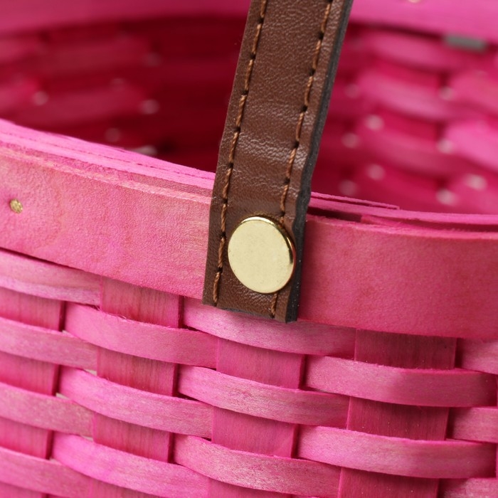 Корзина плетеная, 21 x 16 x 10/22 см, розовая, секвойя Корзина плетеная, 21 x 16 x 10/22 см, розовая, секвойя