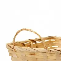 Корзина плетеная 24 х 20 х 8 см,боковые ручки, натуральный квадрат