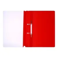 Папка-скоросшиватель Calligrata, А4, 180 мкм, красная, прозрачный верх, с перфорацией