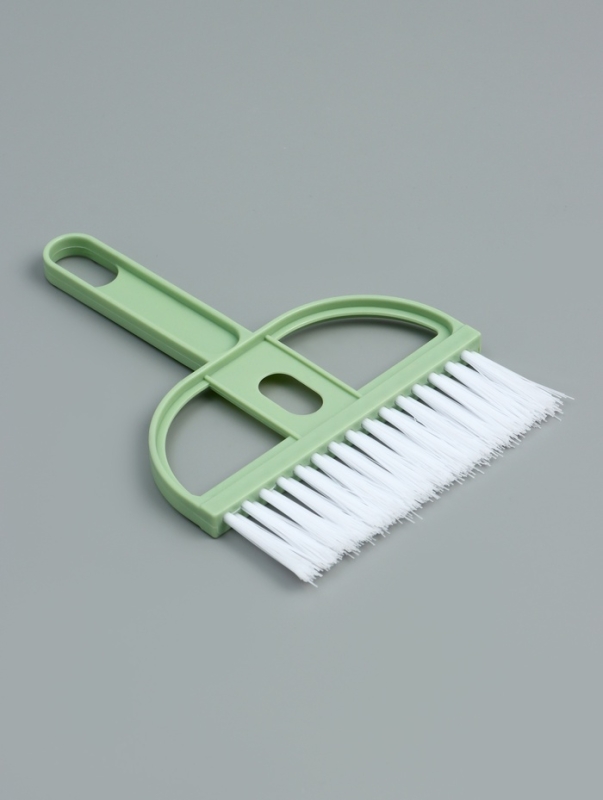 Совок со щёткой для уборки за животными 20 х 12 х 2 см, зеленый