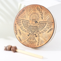 Шаманский бубен "Птица" с колотушкой 5х25х25 см Шаманский бубен "Птица" с колотушкой 5х25х25 см