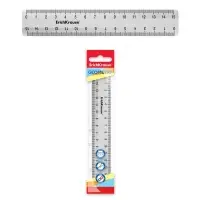 Линейка 15 см ErichKrause "Clear", пластик, двусторонняя шкала, прозрачная, европодвес