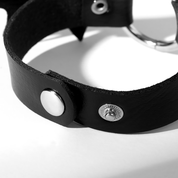 Браслет кожа &laquo;Летучая мышь&raquo;, цвет чёрный в серебре