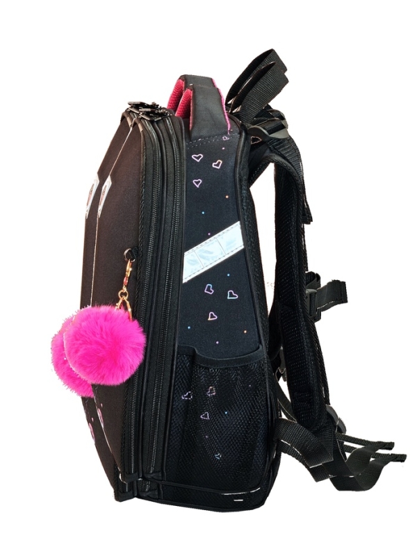 Рюкзак каркасный, школьный, 38&times;30&times;16 см, эргономичная спинка &laquo;Неоновый медведь&raquo;