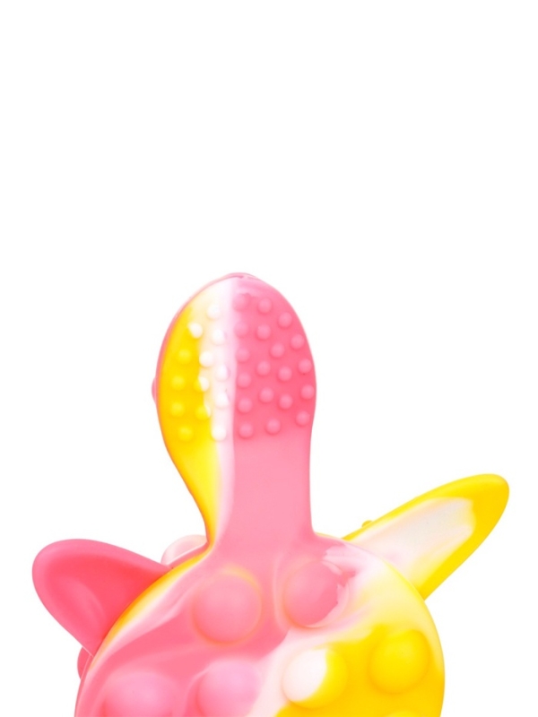 Прорезыватель силиконовый для зубов с погремушкой Крошка Я &laquo;Черепаха&raquo;, розовый