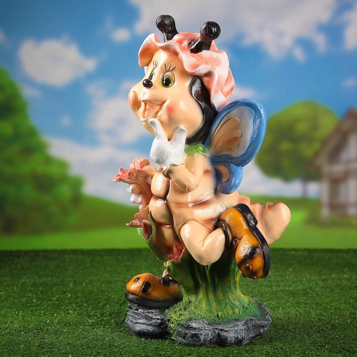 Садовая фигура из полистоуна &laquo;Пчёлка в панамке&raquo;, 49&times;23&times;25 см