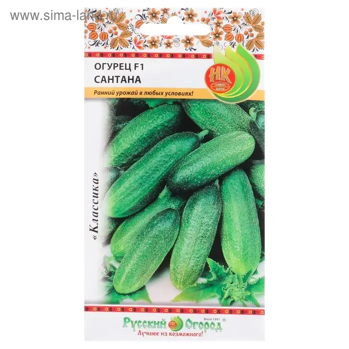 Семена Огурец "Сантана" F1, серия Русский огород, среднесп, партенокарп, 10 шт