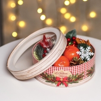 Новый год. Коробка подарочная новогодняя для макарун тубус с окном "Пушистого Нового года" 21 х 21 х 7 см. Новый год. Коробка подарочная новогодняя для макарун тубус с окном "Пушистого Нового года" 21 х 21 х 7 см.