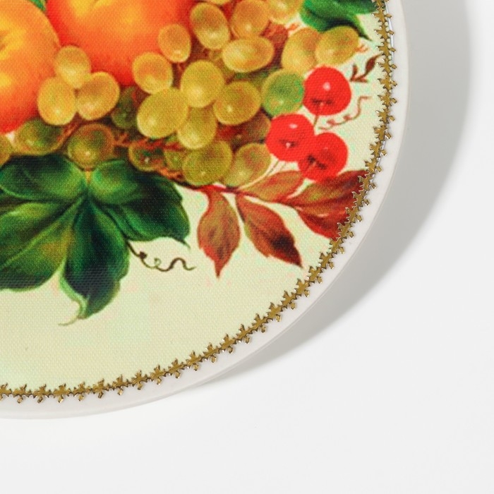 Тарелка декоративная &laquo;Фрукты&raquo;, с рисунком на холсте, D = 20 см