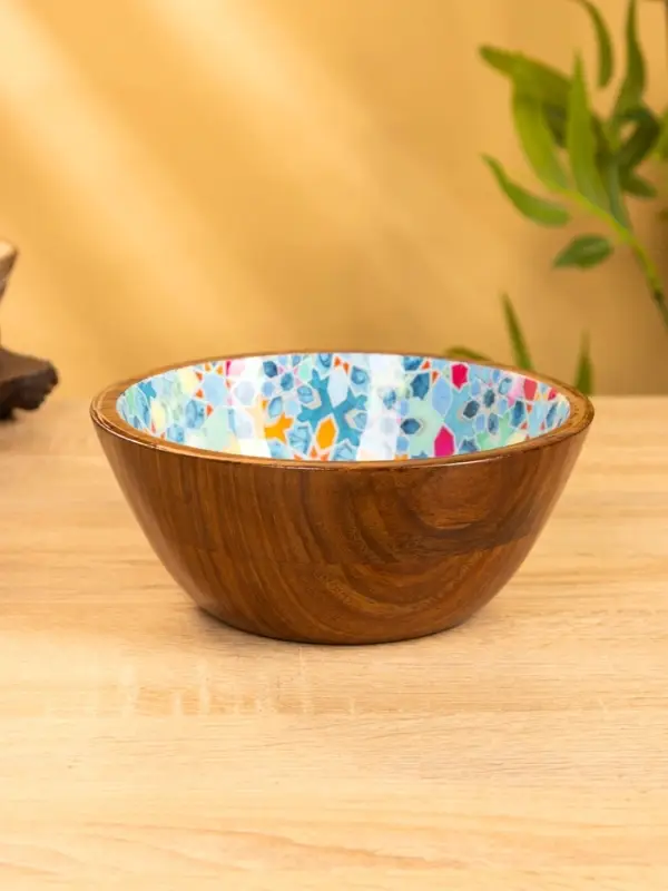 Чаша "Калейдоскоп" 18х18х8 см, дерево шишам