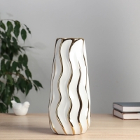 Керамическая ваза декоративная настольная &laquo;Грант элит&raquo;, для цветов, сухоцветов, d-7.5 см, 29&times;12 см, белый