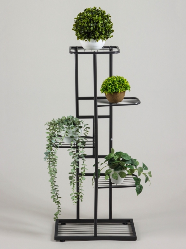 Подставка для цветов Greengo, 5 полок, 44 &times; 22 &times; 95 см, напольная, металл, тёмно-серая