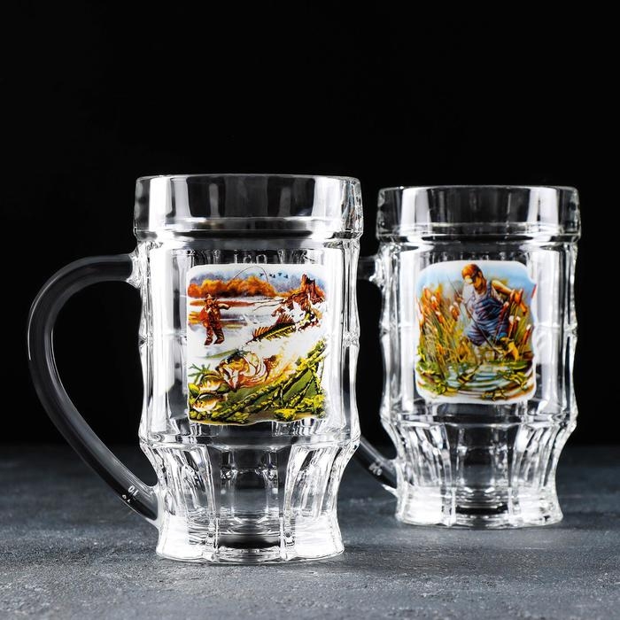 Пивная кружка &laquo;Охота-рыбалка&raquo;, 500 мл, в подарочной упаковке