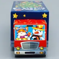 Подарочная коробка Новогодняя Фура &laquo;Новогодний пилотаж&raquo; с анимацией 36&times;15&times;10 см