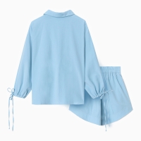 Костюм женский (блузка, шорты) MINAKU: Casual Collection цвет голубой, размер 46