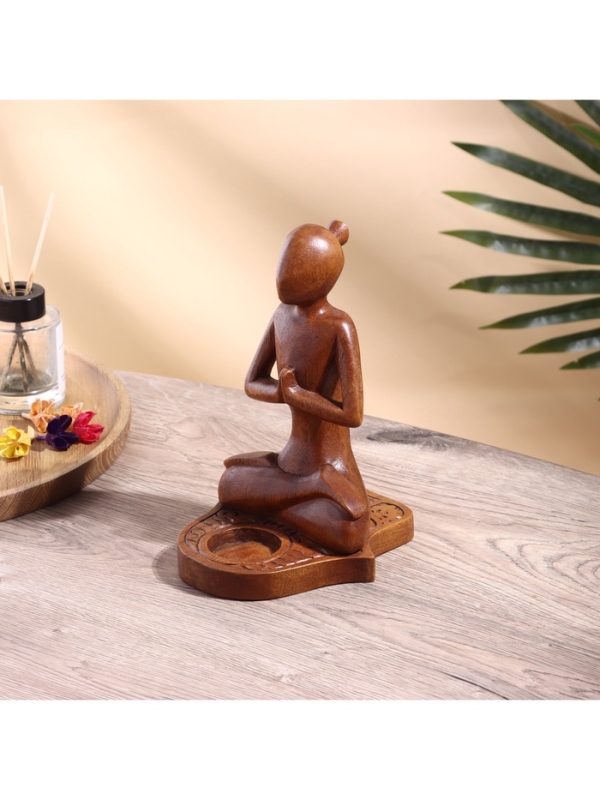 Подставка под благовония "Медитация" дерево суар, 14х15х30 см